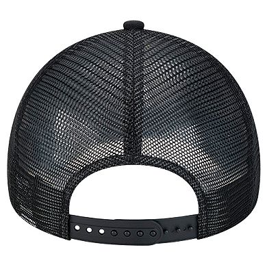 Men's New Era Black Las Vegas Raiders Domain 9FORTY A-Frame Trucker Adjustable Hat