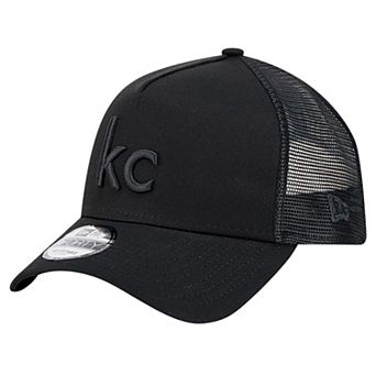 Men's New Era Black Kansas City Chiefs Domain 9FORTY A-Frame Trucker Adjustable Hat