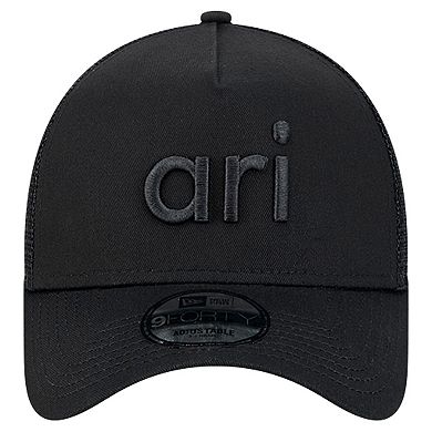 Men's New Era Black Arizona Cardinals Domain 9FORTY A-Frame Trucker Adjustable Hat