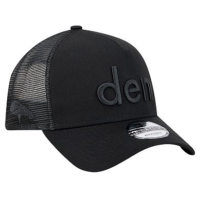 Men's New Era Black Denver Broncos Domain 9FORTY A-Frame Trucker Adjustable Hat
