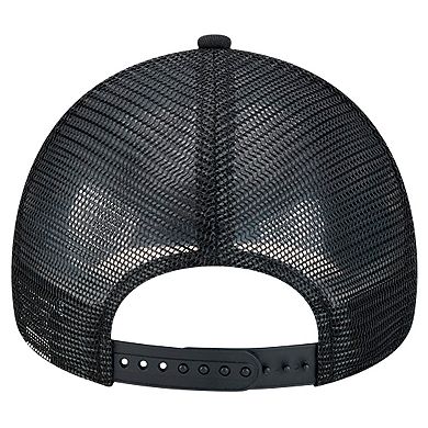 Men's New Era Black Denver Broncos Domain 9FORTY A-Frame Trucker Adjustable Hat