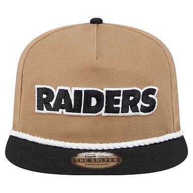 Men's New Era Khaki/Black Las Vegas Raiders Desert Golfer Snapback Hat