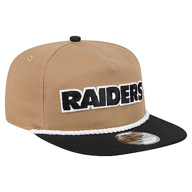 Men's New Era Khaki/Black Las Vegas Raiders Desert Golfer Snapback Hat
