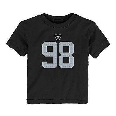 Toddler Nike Maxx Crosby Black Las Vegas Raiders Player Name & Number T-Shirt