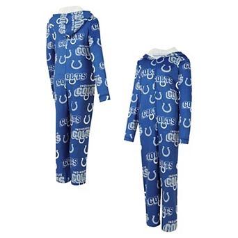 Women's Concepts Sport Royal Indianapolis Colts Roadway Allover Print Microfleece Full-Zip Union Suit