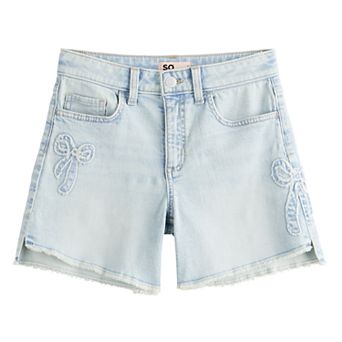 Girls 6-20 SO® High Rise Relaxed Mid Length Denim Shorts in Regular & Plus Size