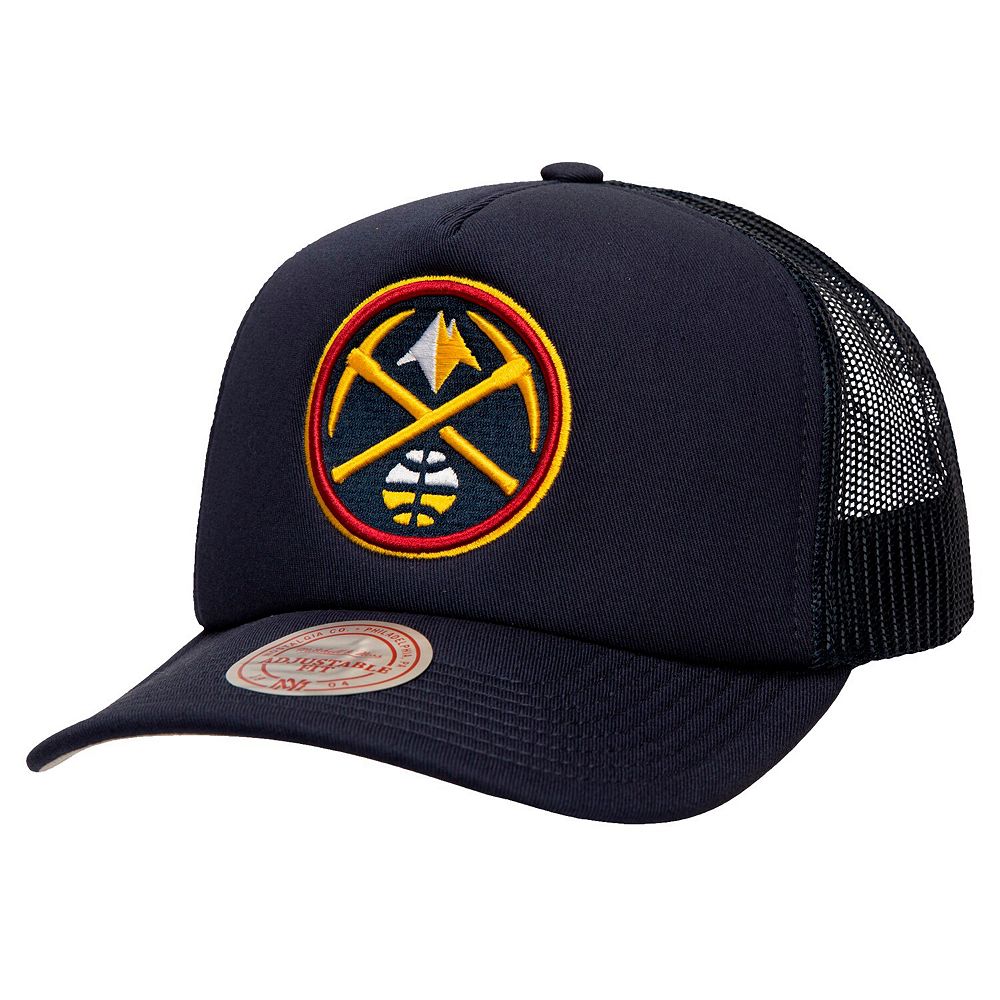 Men's Mitchell & Ness Navy Denver Nuggets Core Evergreen OTC Trucker ...