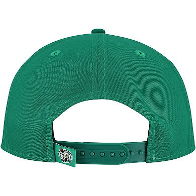 Men's New Era Kelly Green Boston Celtics Oversized Puff Print Logo Golfer Snapback Hat