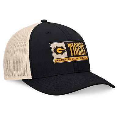 Men's Top of the World Black/Natural Grambling Tigers Bennett Trucker Adjustable Hat
