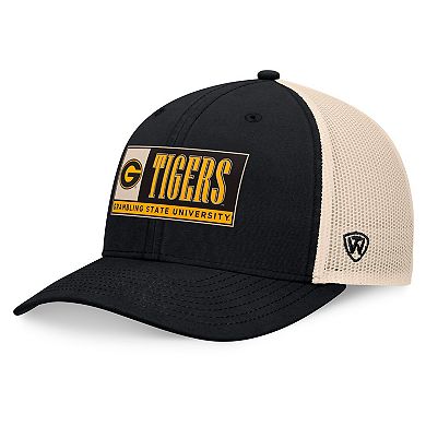 Men's Top of the World Black/Natural Grambling Tigers Bennett Trucker Adjustable Hat