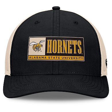 Men's Top of the World Black/Natural Alabama State Hornets Bennett Trucker Adjustable Hat