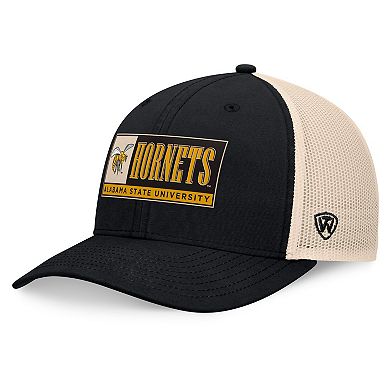 Men's Top of the World Black/Natural Alabama State Hornets Bennett Trucker Adjustable Hat