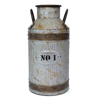 Galvanized Metal Rustic Milk Can