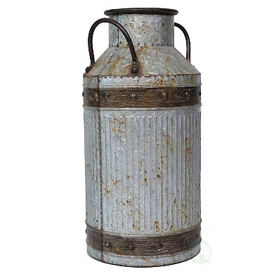Galvanized Metal Rustic Milk Can
