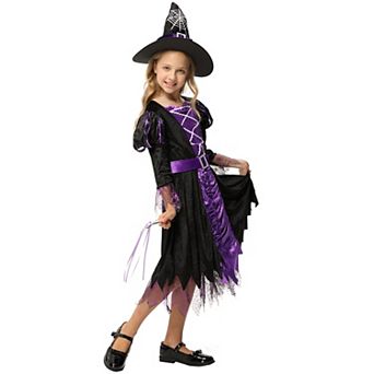 Girl Witch Costume Halloween Fancy Witch Dress For Kids Toddler Classic Costume For Party Dress-up