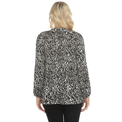 Women's Printed Peasant Blouse
