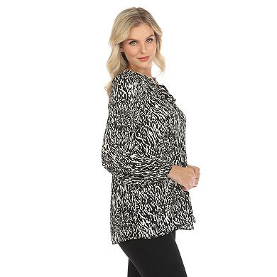 Women's Printed Peasant Blouse