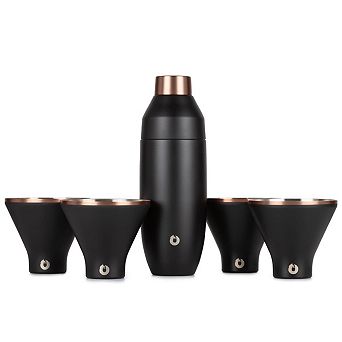 Stainless Steel Cocktail Shaker And Martini Glass Set