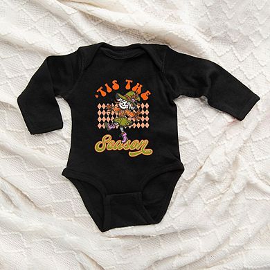 Tis The Season Scarecrow Baby Long Sleeve Bodysuit