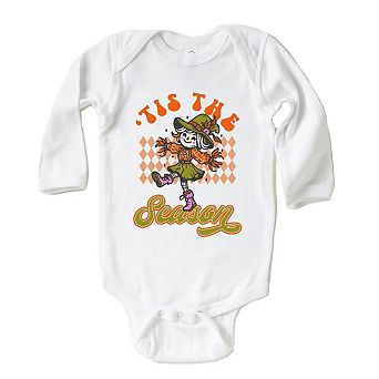 Tis The Season Scarecrow Baby Long Sleeve Bodysuit