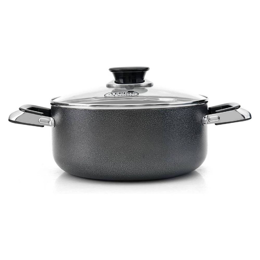 Alpine Cuisine 2.2 Quart Non-stick Stock Pot With Tempered Glass Lid ...