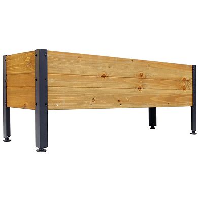 Elevated Wooden Garden Planter Box Raised Bed Outdoor Herbs Vegetables Flowers