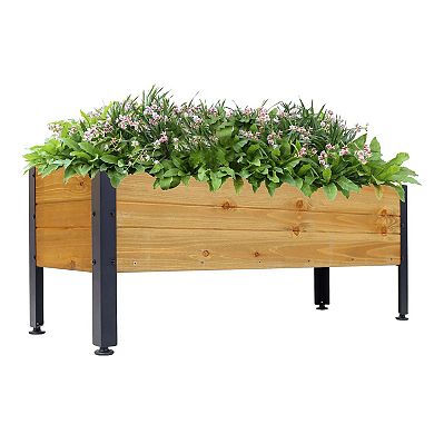 Elevated Wooden Garden Planter Box Raised Bed Outdoor Herbs Vegetables Flowers