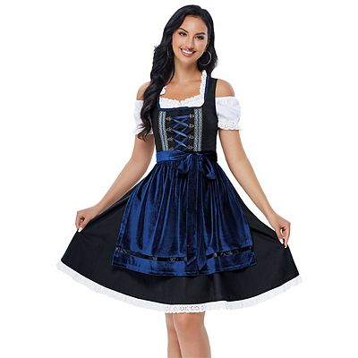 Women s 3 Pieces Oktoberfest Costume German Dirndl Dress For Bavarian Oktoberfest