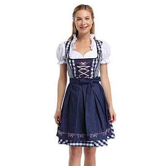 Women's German Dirndl Dress Costumes Oktoberfest For Carnival Bavarian Oktoberfest