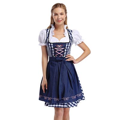 Women's German Dirndl Dress Costumes Oktoberfest for Carnival Bavarian Oktoberfest