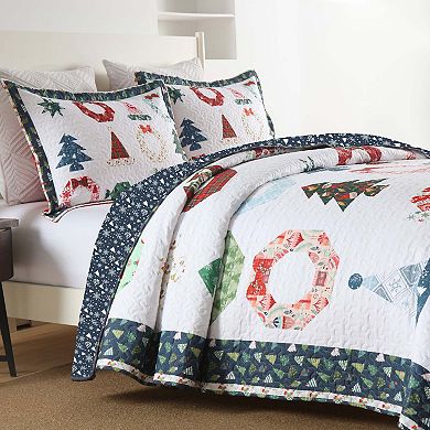 Marcielo 3 Pcs Winter Christmas Quilt Bedspread Set