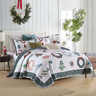 Marcielo 3 Pcs Winter Christmas Quilt Bedspread Set