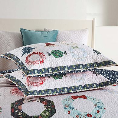 Marcielo 3 Pcs Winter Christmas Quilt Bedspread Set