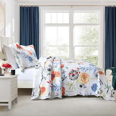 Marcielo 3 Pcs Printed Floral Lightweight Quilt Bedspread Set