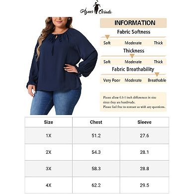 Plus Size Blouses For Women Casual V Neck Tops Drawstring Long Sleeve T Shirt Blouses