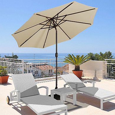 Casainc 9 Ft.patio Umbrella Market Solar Led Light Tilt Without Base