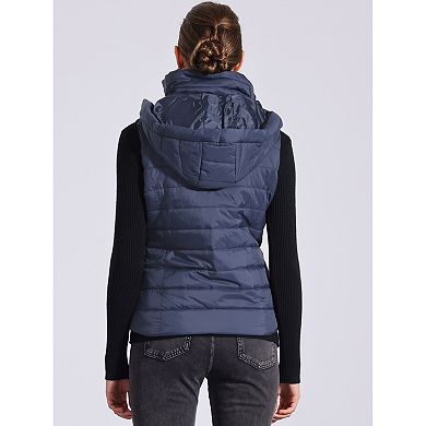 Quilted Jacket for Women's Sleeveless Winter Hoodie Vest