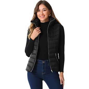 Quilted Jacket for Women's Sleeveless Winter Hoodie Vest