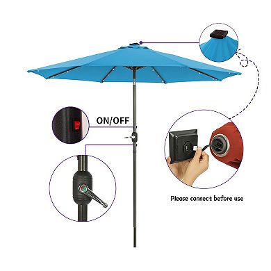 Casainc 9 Ft. Patio Umbrella Market Umbrellas Uv Protective Crank