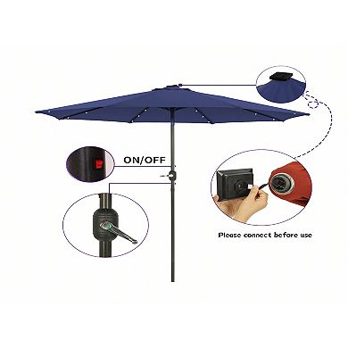 Casainc 9 Ft. Patio Umbrella Market Umbrellas Uv Protective Crank
