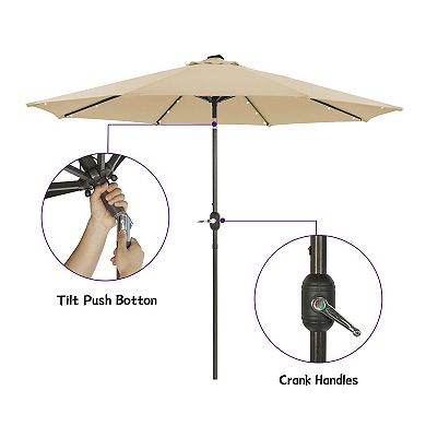 Casainc 9 Ft. Patio Umbrella Market Umbrellas Uv Protective Crank