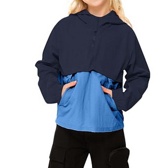 Girls Packable Rain Jacket Waterproof Hooded Raincoats Windproof Size 3-12Y