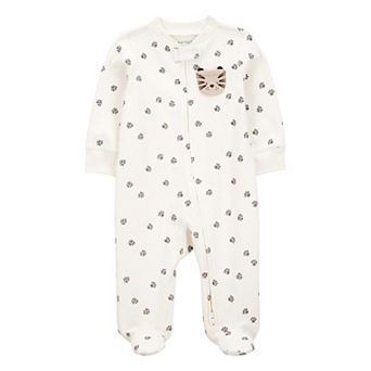 Baby Carter's Tiger Print 2-Way Zip Cotton Sleep & Play Pajamas
