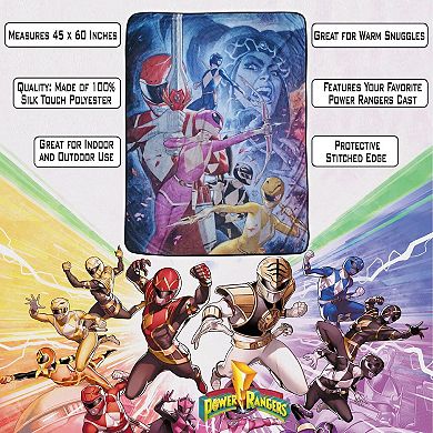 Power Rangers Fleece Fleece Softest Throw Blanket, Measures 60 X 45 Inches