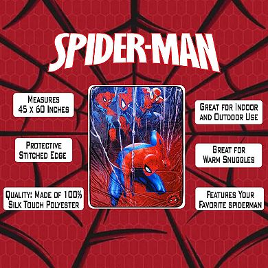 Marvel Spider-man Web Fleece Throw Blanket, Measures 60 X 45 Inches