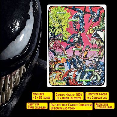 Marvel Venom Fleece Softest Comfy Throw Blanket For Adults & Kids, Measures 60 X 45 Inches