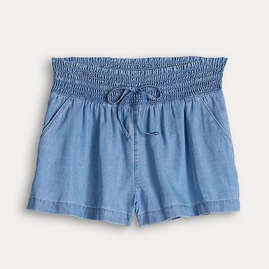 Juniors' SO High Rise Smocked Waist Shorts