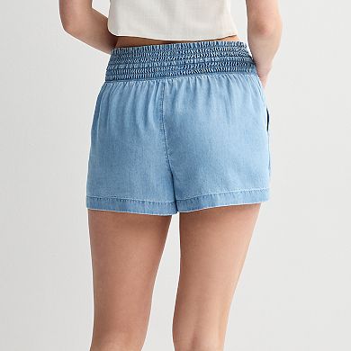 Juniors' SO High Rise Smocked Waist Shorts