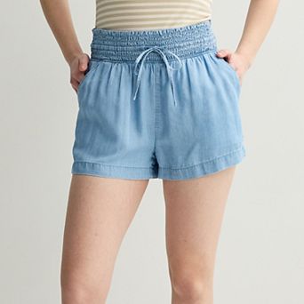 Juniors' SO® High Rise Smocked Waist Shorts