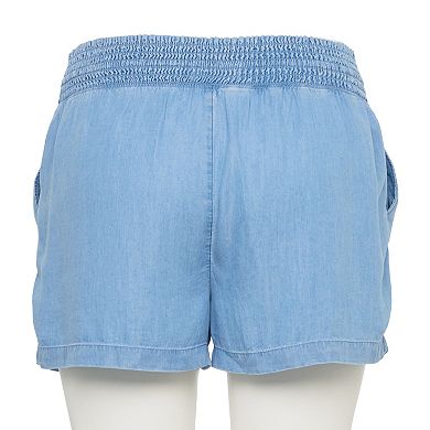 Juniors' Plus Size SO® High Rise Smocked Waist Shorts